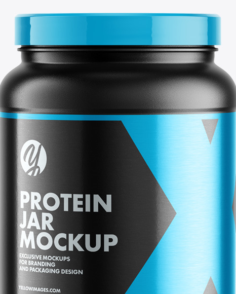 Matte Protein Jar Mockup PSD #5