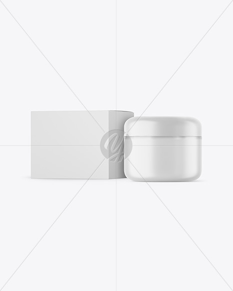 Frosted Cosmetic Jar with Box Mockup PSD #1