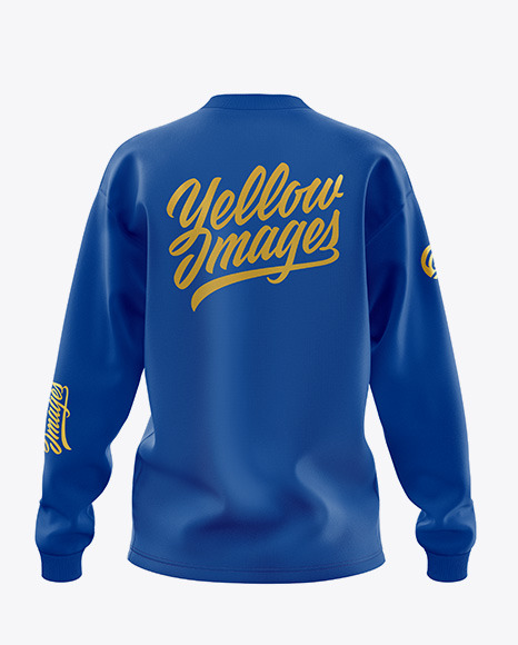 Download Women S Long Sleeve Sweatshirt Back View In Apparel Mockups On Yellow Images Object Mockups