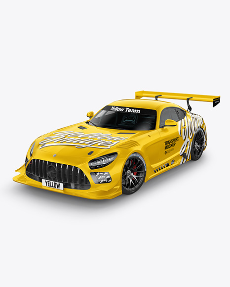 Sport Car Mockup   Half Side View PSD #5