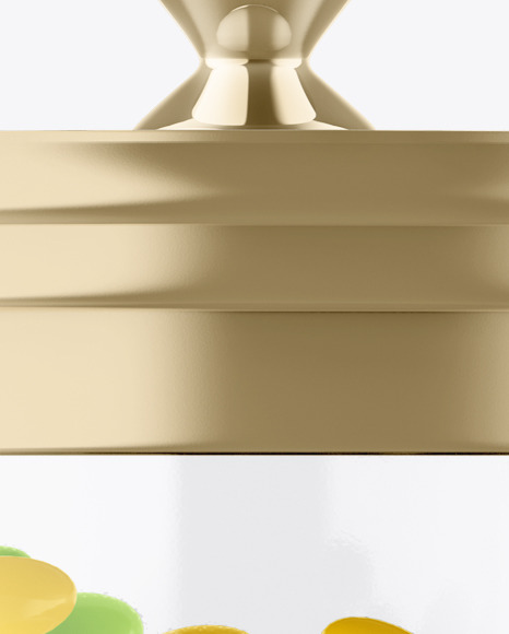 Glass Jar with Dragee Mockup PSD #2