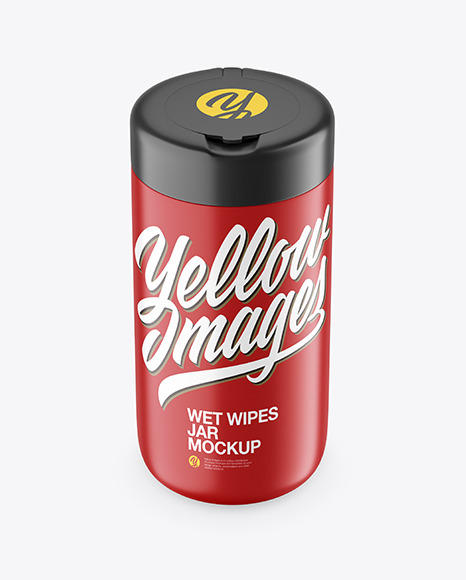 Matte Wet Wipes Jar Mockup