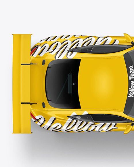 Sport Car Mockup   Top View PSD #2