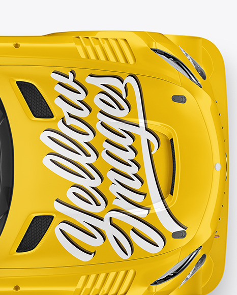Sport Car Mockup   Top View PSD #6