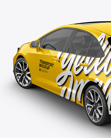 Sedan Mockup   Back Half Side View (High Angle Shot) PSD #4