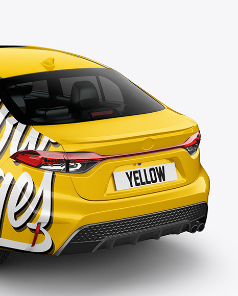 Sedan Mockup   Back Half Side View (High Angle Shot) PSD #2