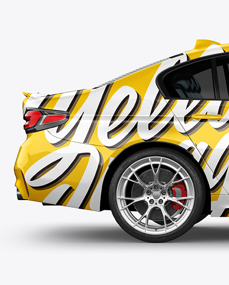 Executive Car Mockup   Side View PSD #1