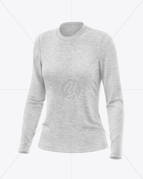 Download Melange Women S Long Sleeve Jersey Mockup In Apparel Mockups On Yellow Images Object Mockups