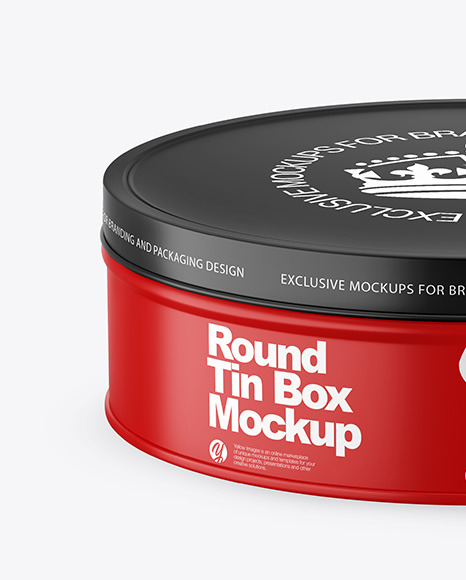 Matte Round Tin Box Mockup PSD #2