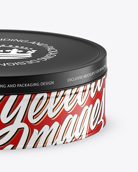 Matte Round Tin Box Mockup PSD #1