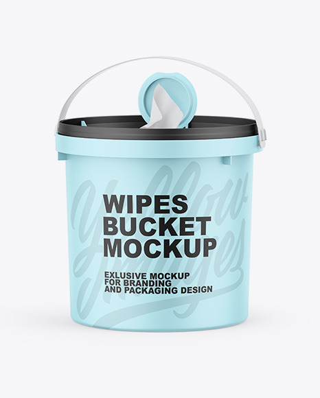 Matte Wipes Bucket Mockup