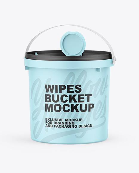 Matte Wipes Bucket Mockup PSD #2