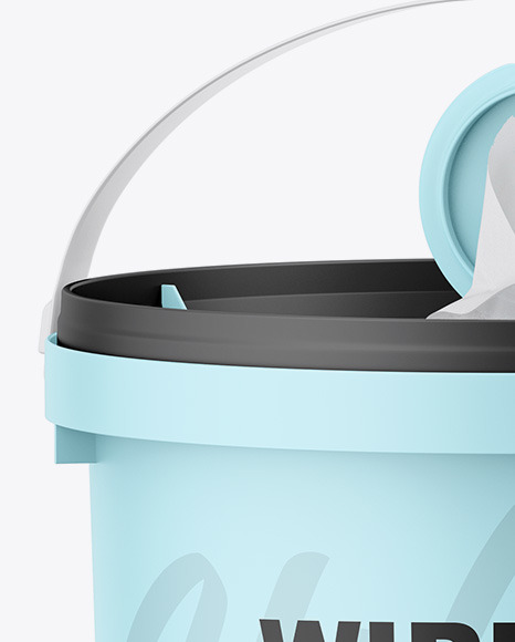 Matte Wipes Bucket Mockup PSD #6