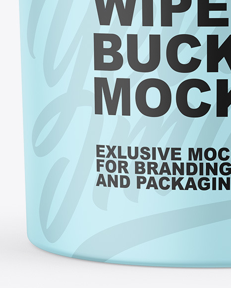 Matte Wipes Bucket Mockup PSD #7