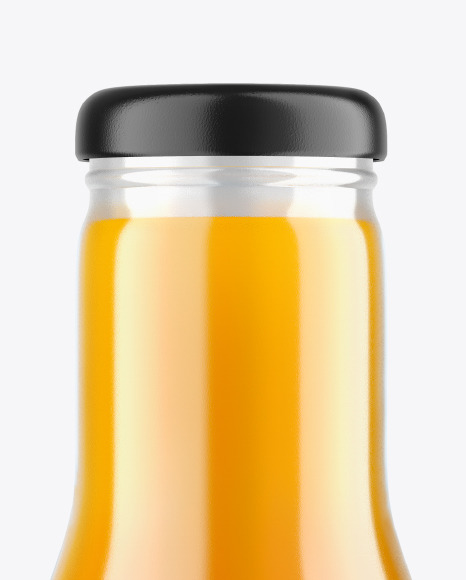 Glass Bottle with Apple Juice Mockup PSD #2