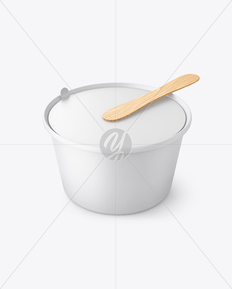 Ice Cream Matte Plastic Cup With Wooden Stick Mockup PSD #3