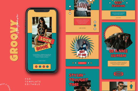 Groovy Retro Instagram Template