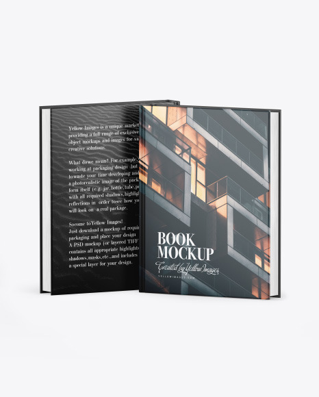 Two Hardcover Books w/ Mattle Covers Mockup