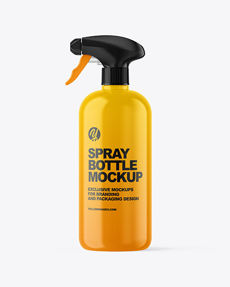 Glossy Spray Bottle Mockup