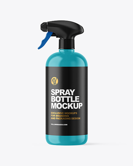 Glossy Spray Bottle Mockup PSD #2