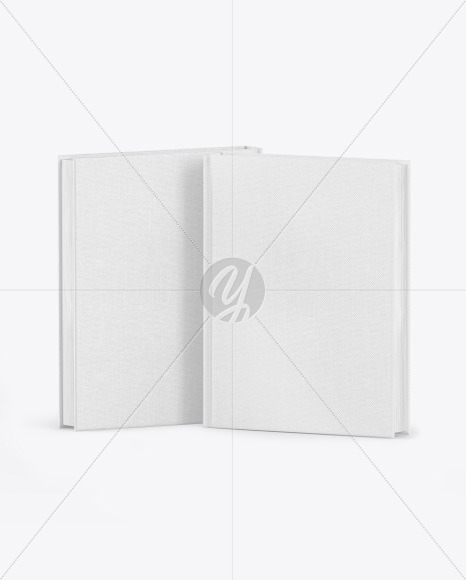 Two Hardcover Books w  Fabric Covers Mockup PSD #1