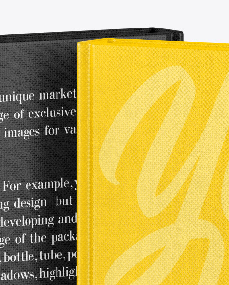 Two Hardcover Books w  Fabric Covers Mockup PSD #5