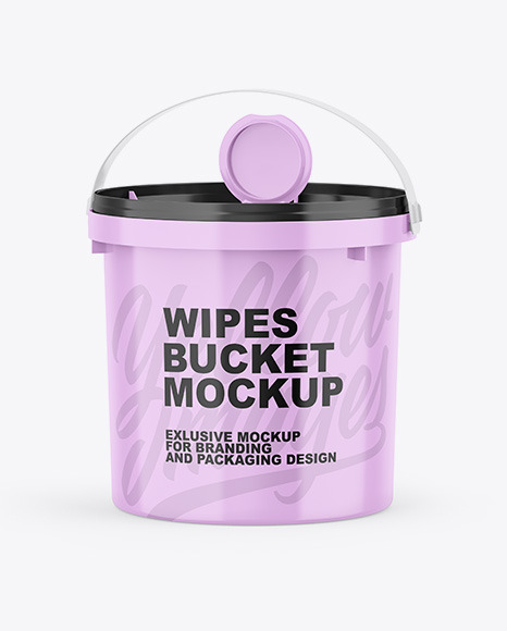 Glossy Wipes Bucket Mockup PSD #3