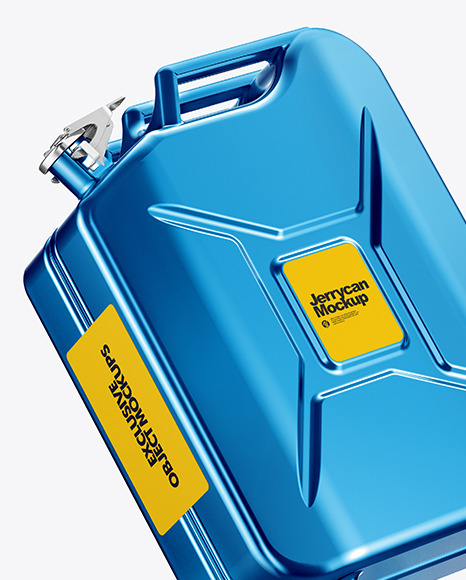 Metallic Fuel Jerrycan Mockup   Half Side View PSD #1