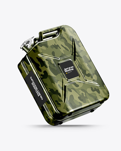 Metallic Fuel Jerrycan Mockup   Half Side View PSD #5