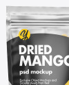 Frosted Plastic Pouch w/Dried Mango Mockup
