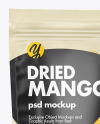 Frosted Plastic Pouch w/Dried Mango Mockup