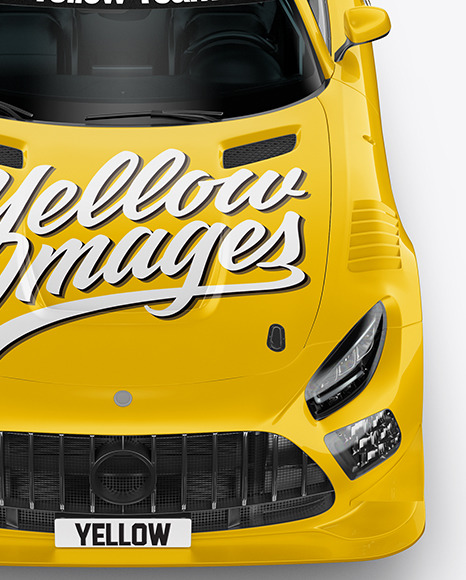 Sport Car Mockup   Front View PSD #1