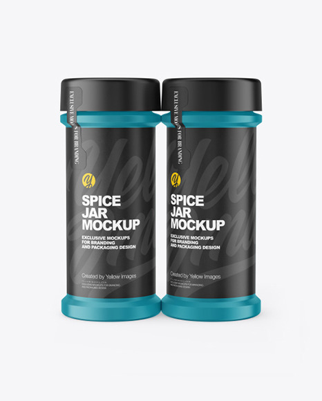 Download Two Matte Spice Jars Mockup In Jar Mockups On Yellow Images Object Mockups