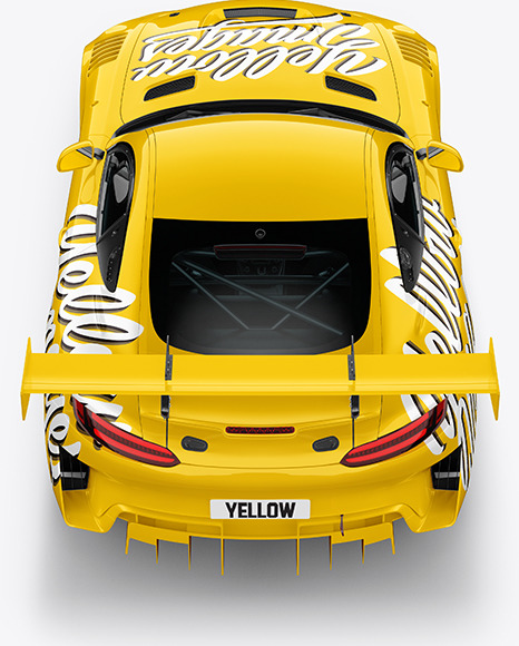 Sport Car Mockup   Back View (High Angle Shot) PSD #2