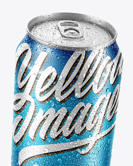 Can With Water Drops Mockup PSD #2