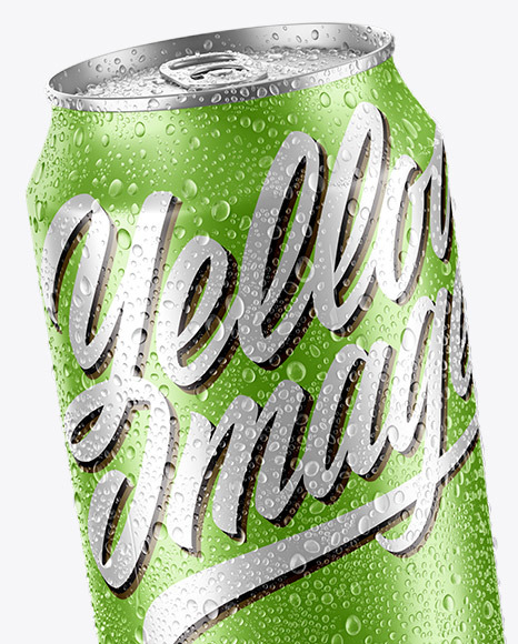Can With Water Drops Mockup PSD #2