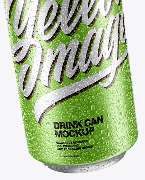 Can With Water Drops Mockup PSD #1