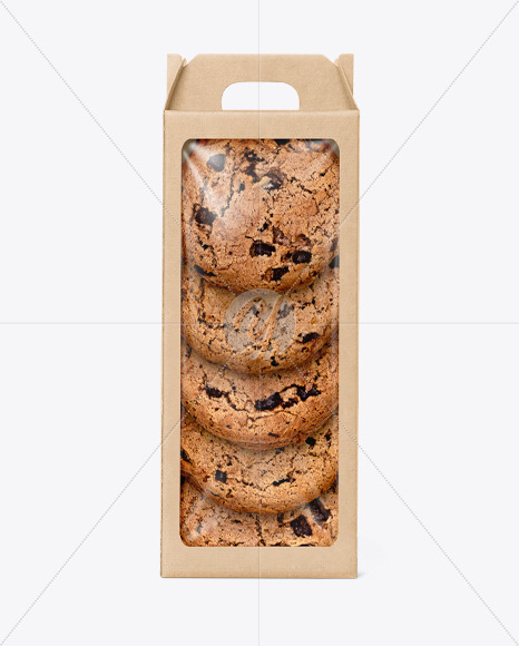 Download Kraft Box With Cookies Mockup In Box Mockups On Yellow Images Object Mockups