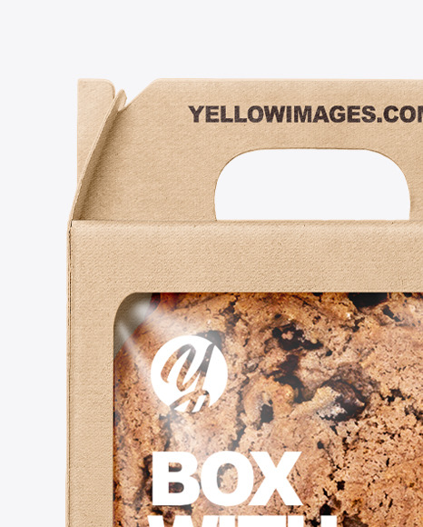 Download Kraft Box With Cookies Mockup In Box Mockups On Yellow Images Object Mockups