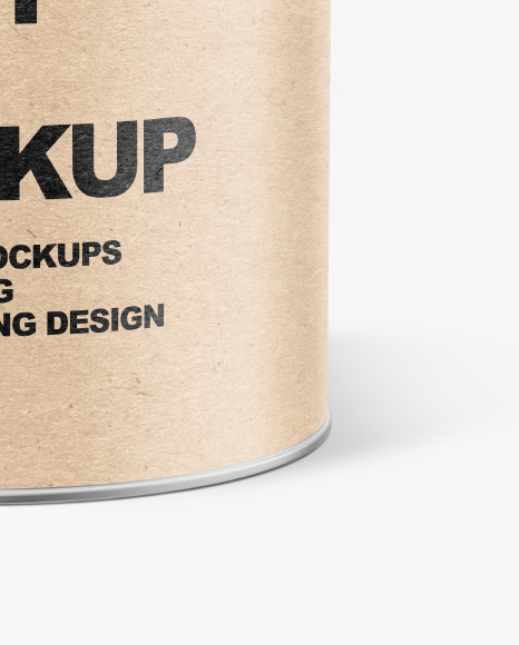 Paint Tin Can with Kraft Finish Mockup PSD #1