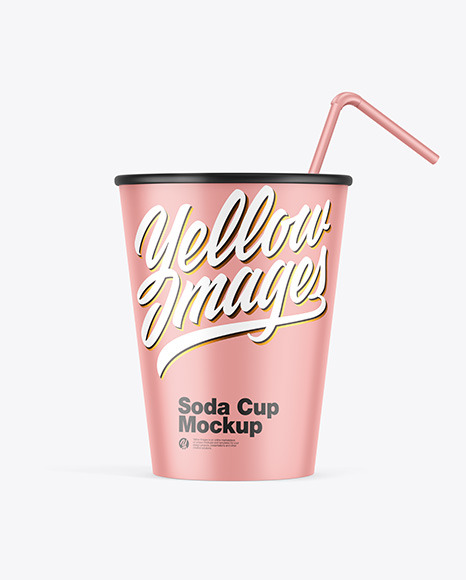 Matte Soda Cup w  Straw Mockup PSD #2