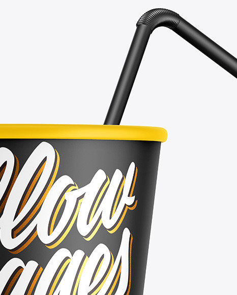Matte Soda Cup w  Straw Mockup PSD #1