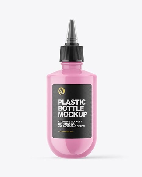 Glossy Plastic Bottle Mockup PSD #2