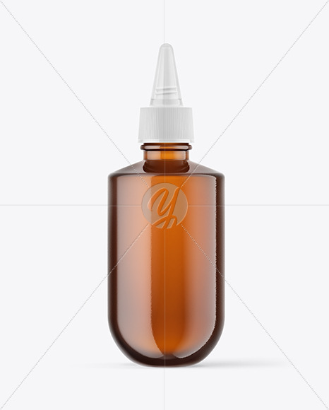 Amber Glass Bottle Mockup PSD #1