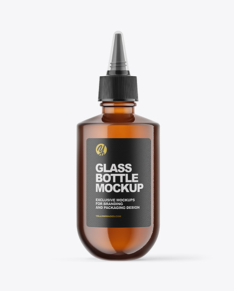 Amber Glass Bottle Mockup PSD #2