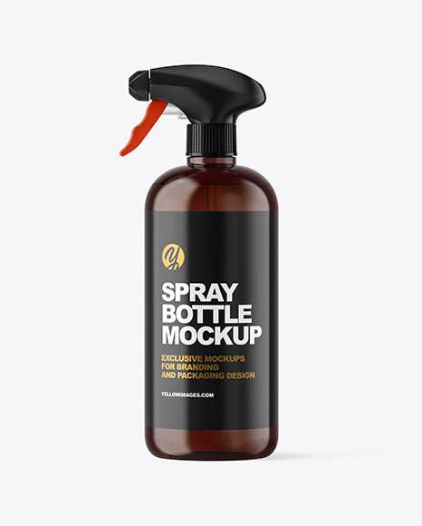 Amber Spray Bottle Mockup