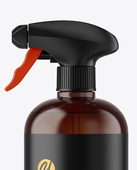 Amber Spray Bottle Mockup PSD #1