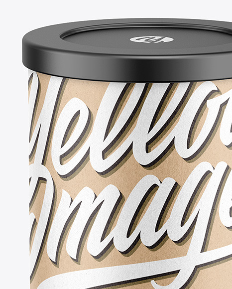 Coffee Tin Can with Kraft Finish Mockup PSD #3