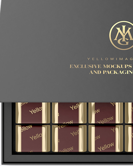 Box of Chocolate Sweets Mockup PSD #2