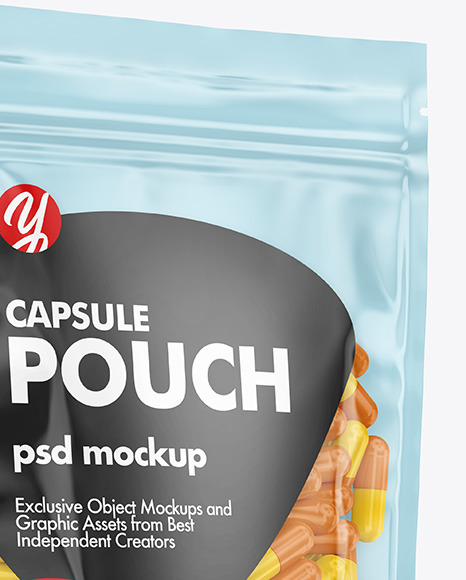 Clear Plastic Pouch w  Pills Mockup PSD #6